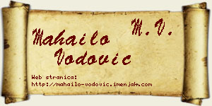 Mahailo Vodović vizit kartica